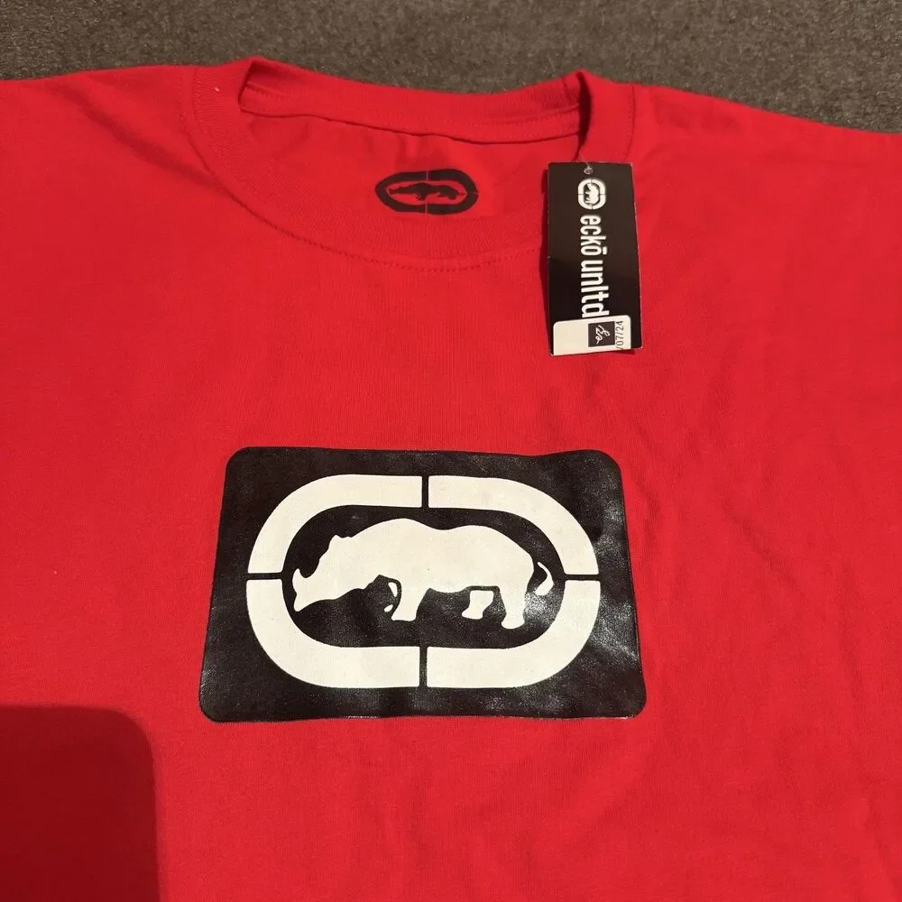 Ecko Unltd Shirt Mens Medium Red Rhino Logo Graphic Tee New With Tags Streetwear